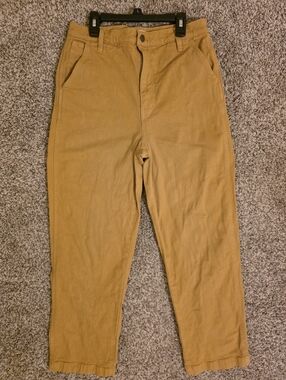 Madewell Women Straight Pants in Mustard Yellow Size 28